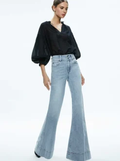 Alice and Olivia Missa High Rise Wide Leg Jean-Women Pants