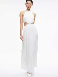 Alice and Olivia Myrtice Embellished Cut Out Maxi Dress-Women Dresses