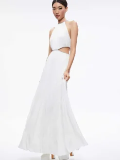 Alice and Olivia Myrtice Embellished Cut Out Maxi Dress-Women Dresses