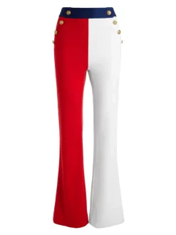 Alice and Olivia Narin High Rise Button Front Pant-Women Pants