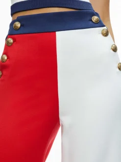 Alice and Olivia Narin High Rise Button Front Pant-Women Pants