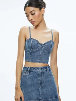 Alice and Olivia Natacha Spaghetti Strap Bustier-Women Tops