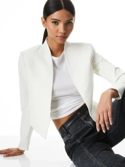 Alice and Olivia New Harvey Leather Jacket-Women Jackets + Coats