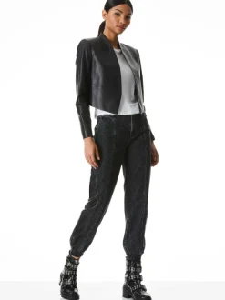 Alice and Olivia New Harvey Leather Jacket-Women Jackets + Coats