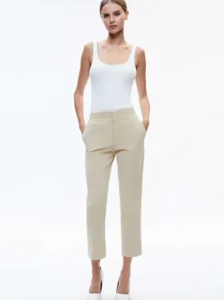 Alice and Olivia Nicky Chino Waistband Slim Ankle Pant-Women Pants