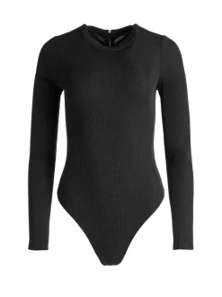 Alice and Olivia Olea Round Neck Bodysuit-Women Tops