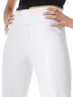 Alice and Olivia Olivia Vegan Leather Bootcut Pant-Women Pants