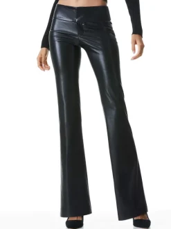 Alice and Olivia Olivia Vegan Leather Bootcut Pant-Women Pants