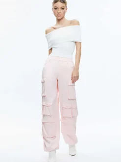 Alice and Olivia Olympia Mid Rise Baggy Cargo Pants-Women Pants