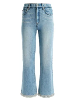 Alice and Olivia Ora High Rise Embellished Jean-Women Pants