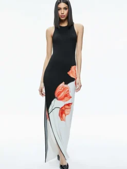 Alice and Olivia Pania Racer Neck Maxi Dress-Women Dresses