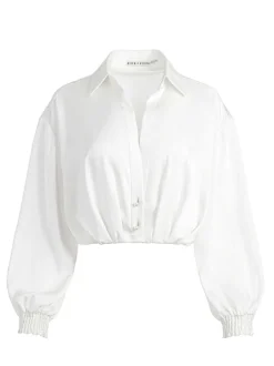 Alice and Olivia Pierre Pleated Back Button Down-Women Tops