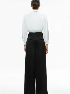 Alice and Olivia Pierre Pleated Back Button Down-Women Tops