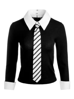 Alice and Olivia Porla Collared Tie Sweater-Women Sweaters
