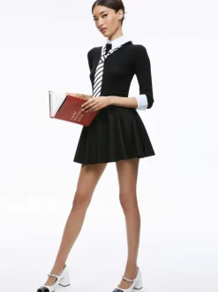 Alice and Olivia Porla Collared Tie Sweater-Women Sweaters