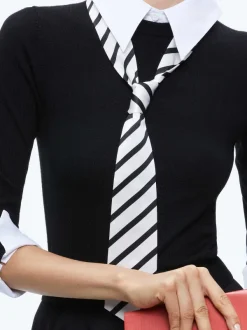 Alice and Olivia Porla Collared Tie Sweater-Women Sweaters