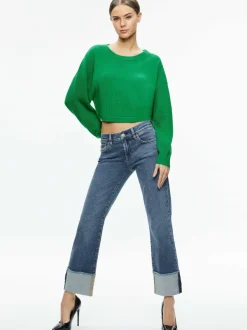 Alice and Olivia Posey Crewneck Sweater-Women Sweaters