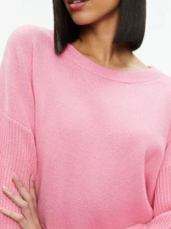 Alice and Olivia Posey Crewneck Sweater-Women Sweaters