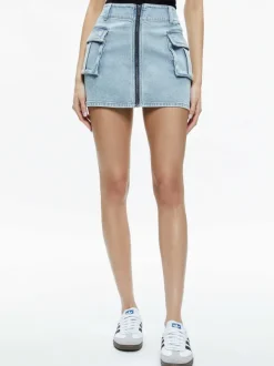 Alice and Olivia Rahmi Cargo Mini Skirt-Women Skirts