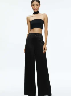 Alice and Olivia Raya Mock Neck Racerback Cropped Pullover-Women Tops