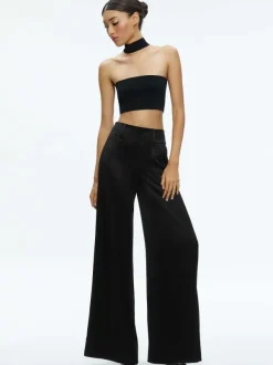 Alice and Olivia Raya Mock Neck Racerback Cropped Pullover-Women Tops