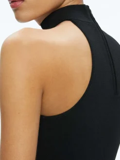 Alice and Olivia Raya Mock Neck Racerback Cropped Pullover-Women Tops