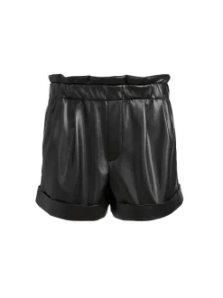 Alice and Olivia Reagan Vegan Leather Paperbag Short-Women Shorts