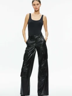 Alice and Olivia Remy Scoop Reversible Bodysuit-Women Tops