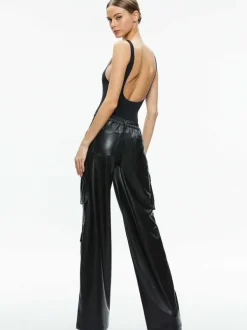 Alice and Olivia Remy Scoop Reversible Bodysuit-Women Tops