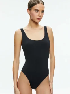 Alice and Olivia Remy Scoop Reversible Bodysuit-Women Tops