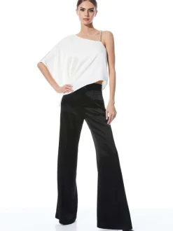 Alice and Olivia Riko One Shoulder Embellished Strap Top-Women Tops