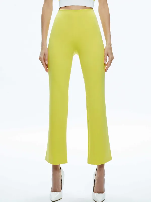 Alice and Olivia Rmp Mid Rise Back-Zip Bootcut Ankle Pant-Women Pants