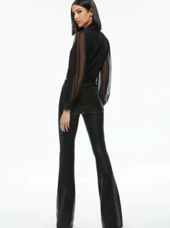 Alice and Olivia Roanne Blouson Sleeve Button Down-Women Tops