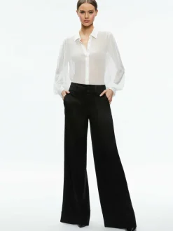 Alice and Olivia Roanne Sheer Blouse-Women Tops