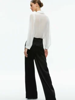 Alice and Olivia Roanne Sheer Blouse-Women Tops