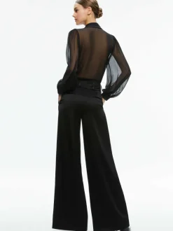 Alice and Olivia Roanne Sheer Blouse-Women Tops