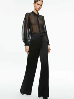 Alice and Olivia Roanne Sheer Blouse-Women Tops