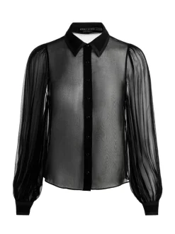 Alice and Olivia Roanne Sheer Blouse-Women Tops