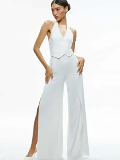 Alice and Olivia Robin Halterneck Vest Jumpsuit-Women Jumpsuits