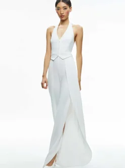 Alice and Olivia Robin Halterneck Vest Jumpsuit-Women Jumpsuits