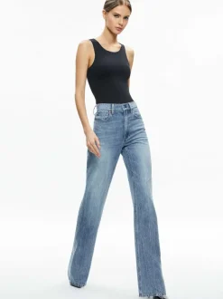 Alice and Olivia Rothy Sleeveless Sculpt Bodysuit-Women Tops