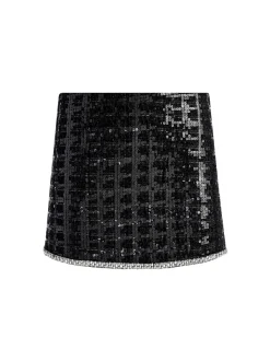 Alice and Olivia Rubi Sequin Tweed Mini Skirt-Women Skirts