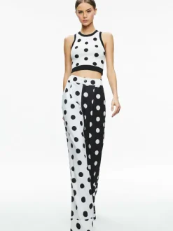 Alice and Olivia Rydel Cropped Tank + Tomasa High Rise Pant-Women Matching Sets