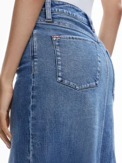 Alice and Olivia Rye Denim Maxi Skirt-Women Skirts