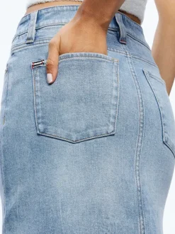 Alice and Olivia Rye Midi Denim Skirt-Women Skirts