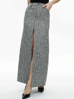 Alice and Olivia Rye Tweed Maxi Skirt-Women Skirts
