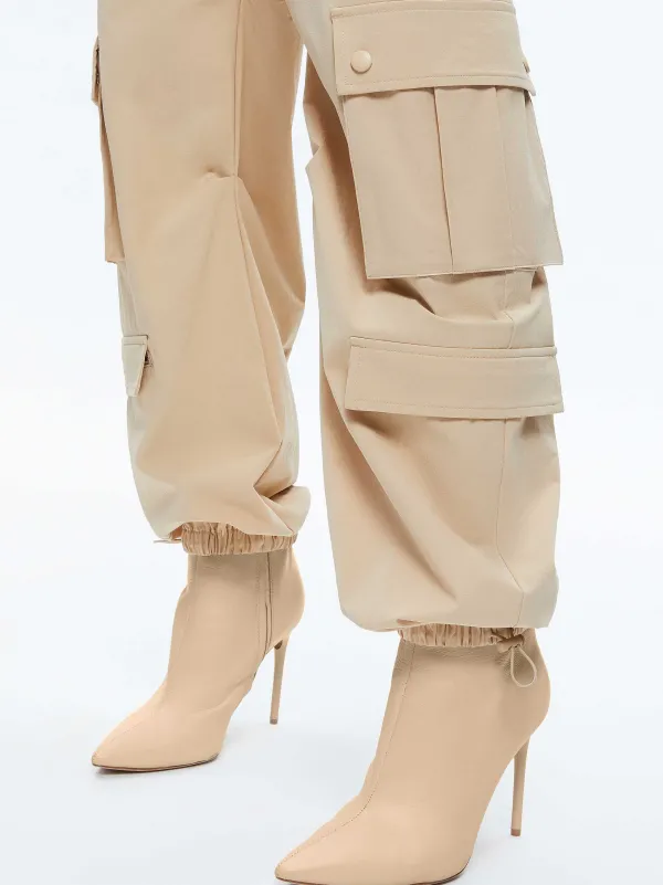 Alice and Olivia Shara Mid Rise Parachute Cargo Pants-Women Pants