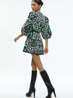 Alice and Olivia Shayla Pleated Sleeve Tiered Dress-Women Dresses