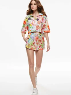 Alice and Olivia Sheena High Wasited Flowy Short-Women Shorts