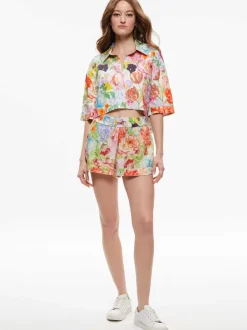 Alice and Olivia Sheena High Wasited Flowy Short-Women Shorts